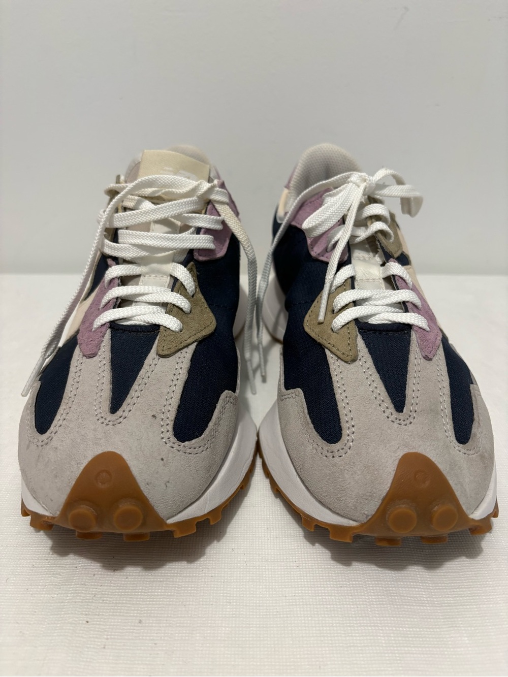 New Balance Women Navy, Cream, Tan & Mauve Sneaker